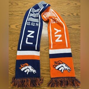 2014 Super Bowl Denver Broncos Forever Collectibles Navy and Orange Scarf NFL